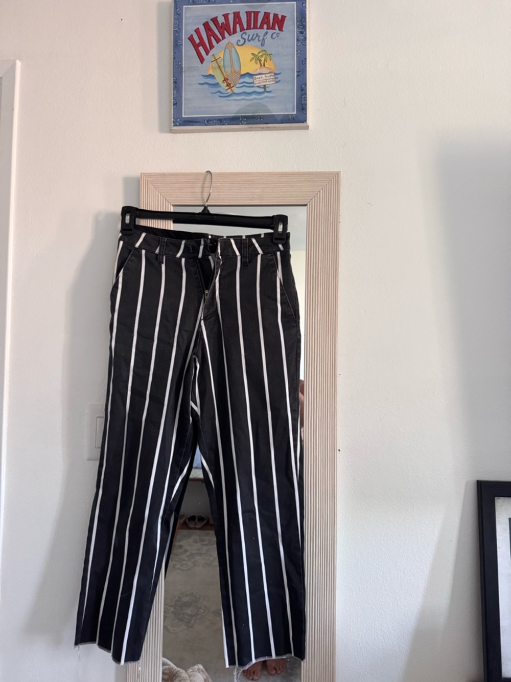 Volcom Black and White Striped Jeans